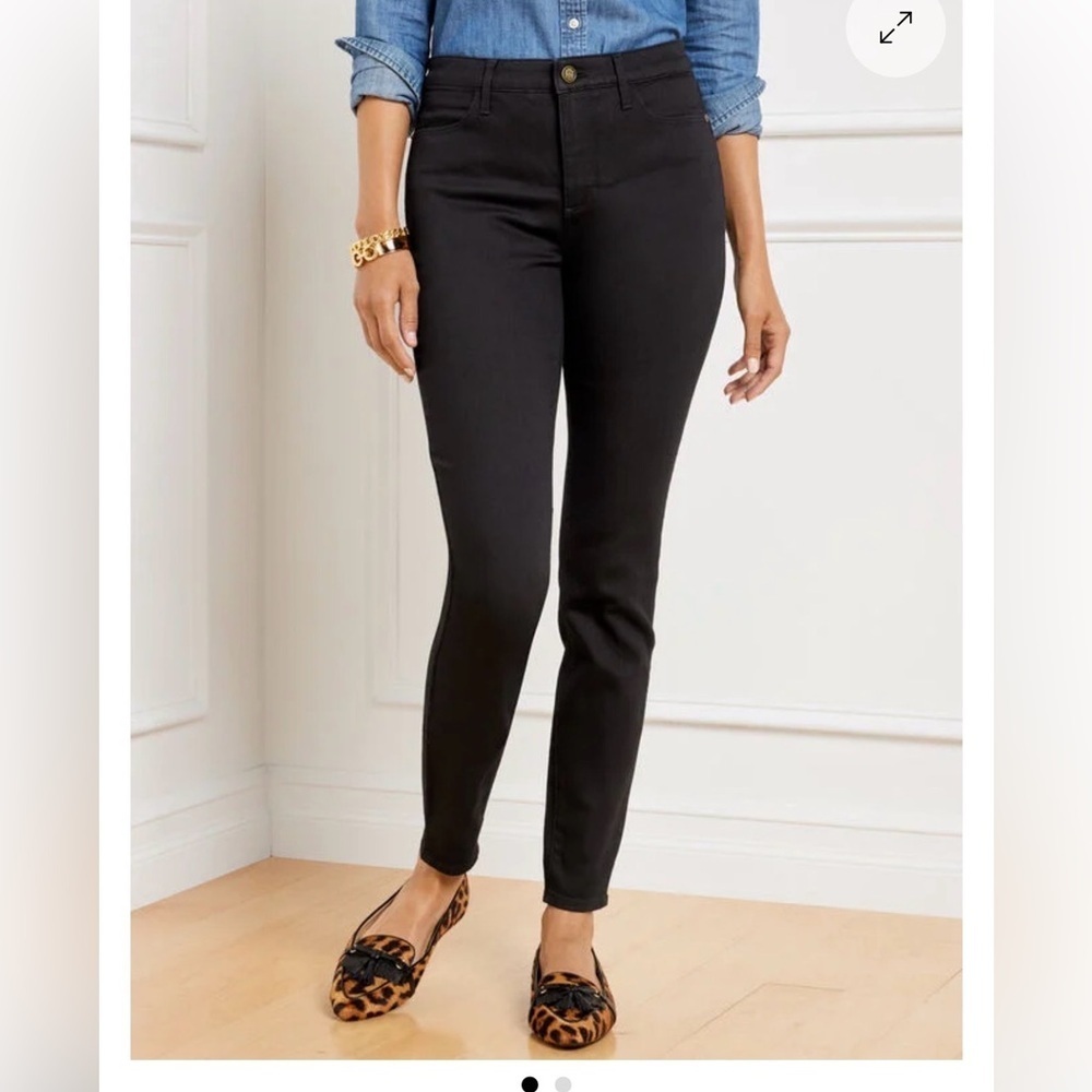 Talbots flawless five pocket jegging black high rise jeans like new Sz 14